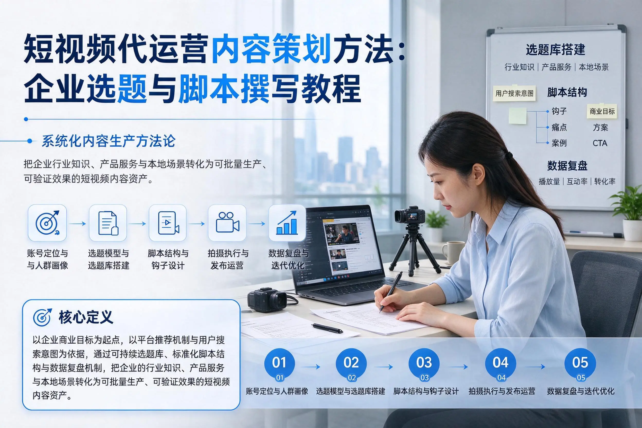短视频代运营内容策划方法：北京企业选题与脚本撰写教程